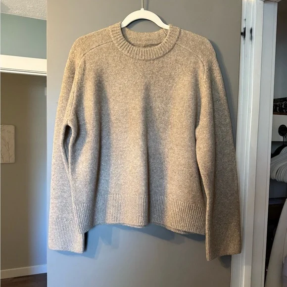 The A&F Madeline Crew Sweater in Light Brown - Picture 7 of 9